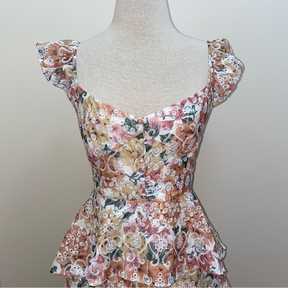 En Saison NWT Floral Romantic Ruffle Embroidered Presley Midi Dress Size Large - Picture 11 of 16